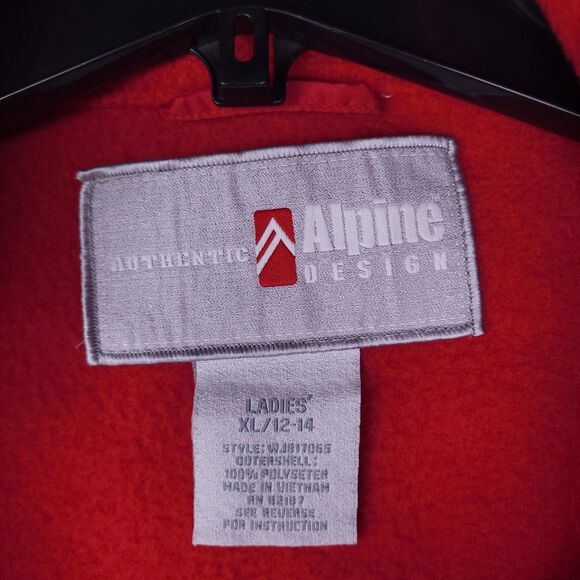 Alpine Design Fleece Jacket Womens XL Red, White Full Zip Ski - Picture 9 of 10